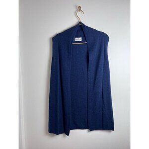 Brora Sweater Womens Cashmere Cardigan Vest Cozy Blue 4-6